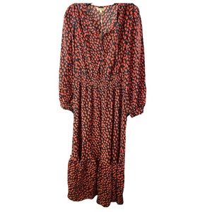 Tucker 100% silk red & black polka dot dress, long sleeve size:Med, NWT $200